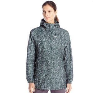 Helly Hansen Light Waterproof Jacket with Geometric Pattern Size S Like New